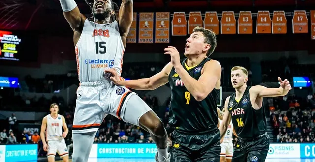 photo  wilfried yeguete lors du play-in de la bcl contre mersin, à antarès, le 8 janvier 2026.  &copy;  photo : le maine libre - yvon loué 