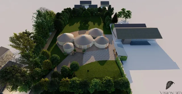 photo  la végétalisation de la parcelle est prévue avec les enfants.  &copy;  vision 3d 