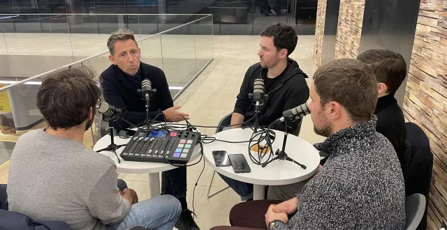 photo  daniel riolo était l’invité du onzième épisode du podcast sang et or, enregistré au pathé du mans.  &copy;  ouest-france 