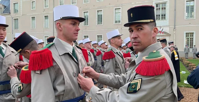 photo  les légionnaires du 4e régiment de la légion étrangère au prytanée de la flèche ce jeudi 12 février 2026.  &copy;  le maine libre – louis gohin 