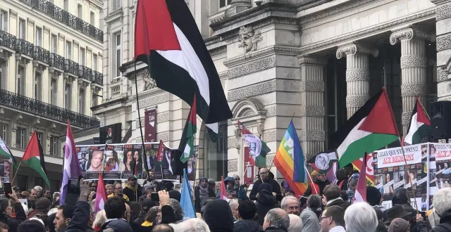 photo  l’association france palestine solidarité manifeste depuis octobre 2023 à angers.  &copy;  archives ouest-france 