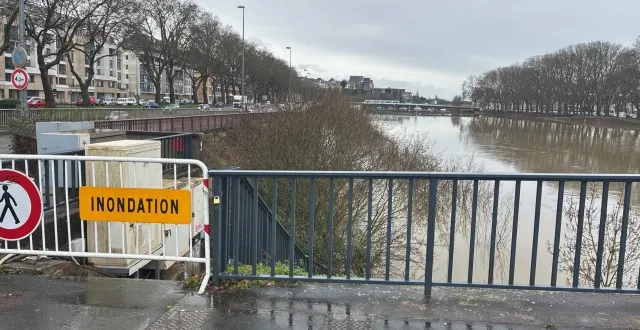 photo  la maine a dépassé les quatre mètres ce vendredi 13 février 2026.  &copy;  ouest-france 