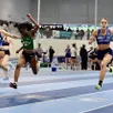 photo  arnela ze (e. sarthe), en vert, a dominé le 60 m féminin. 