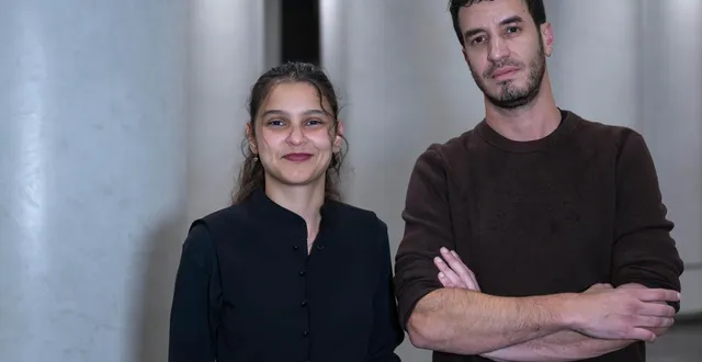 photo  amal ghawi, palestinienne d’israël, et itamar avneri, juif israélien.  &copy;  stéphane geufroi / ouest-france 