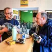 photo  olivier mallet, le gérant de la pince à vélo à teloché est heureux de retrouver ses clients, après 18 mois de fermeture forcée. 