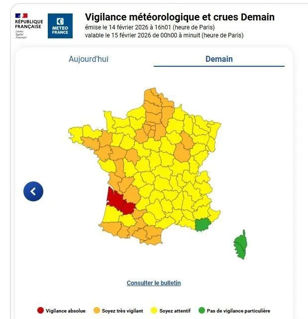 photo les prévisions de météo france pour dimanche, ce samedi à 16 heures.  ©  météo france