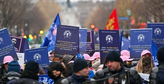 photo  le jeune homme participait à une manifestation organisée par le collectif identitaire nemesis pour assurer la sécurité des militantes.  &copy;  henrique campos / hans lucas via afp 