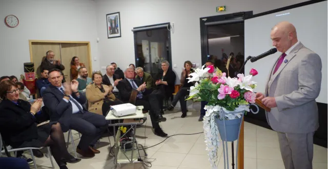 photo  le maire franck floquet a conduit sa dernière cérémonie des vœux.  &copy;  le maine libre 