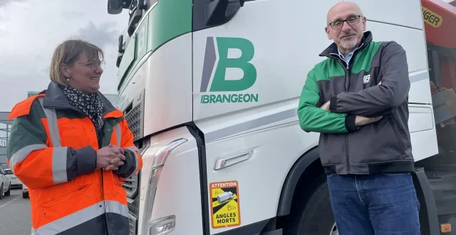 photo  franck maso, directeur de la filiale brangeon transport logistique et anne-sophie barbeau, responsable marketing-communication.  &copy;  ouest-france 
