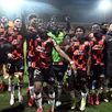 photo  les merlus célèbrent leur victoire contre angers (2-0), ce dimanche 15 février. 