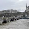 photo angers, le 16 février 2026. la maine se rapproche d’une crue historique. la ville d’angers est prête à déclencher un plan d’alerte.