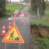 photo  la route de bousse (sarthe) est coupée après un effondrement de terrain dimanche 15 février 2026. 