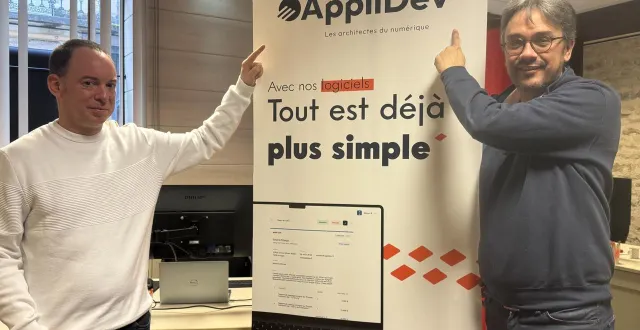 photo  pierre freal, chef de projet, et fabrice lamare, gérant d’applidev', ouvrent une agence à alençon.  &copy;  ouest-france 