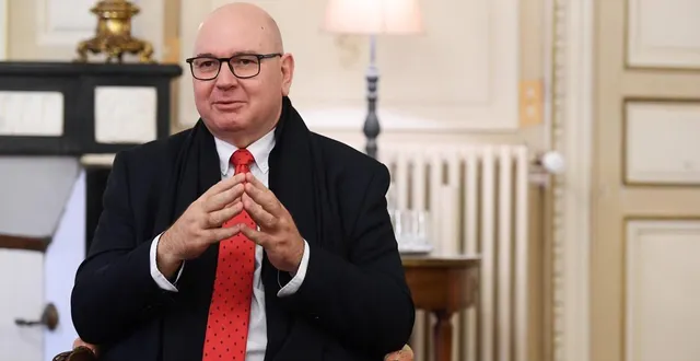 photo  angers, préfecture, le 16 février 2026. le préfet françois pesneau a fait le point sur la situation des inondations en maine-et-loire.  &copy;  co 