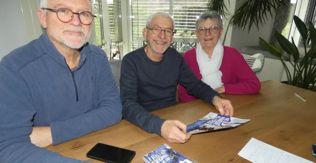 photo  yves chevalier, président de l’association anjou lviv, alain et nicole plessis, membres du conseil d’administration.  &copy;  co 
