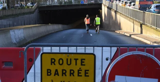 photo  angers, mardi 17 février 2026. l’ensemble des voies sur berge sont fermées depuis lundi 16 février, 19 h.  &copy;  co - josselin clair 