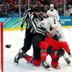 photo pierre crinon s’est battu contre le canadien tom wilson durant les jo 2026.