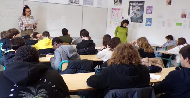 photo  la classe de quatrième a travaille à partir d’une chanson d’un artiste français engagé, eddy de pretto, « kid ».  &copy;  le maine libre 