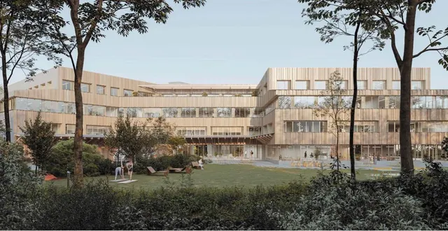 photo  situé en bordure du campus de l’université du mans, le futur bâtiment réunira les sept principales structures de formation sanitaire et sociale de le mans métropole.  &copy;  dlw architectes 