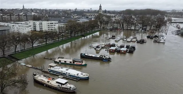 photo  angers, mercredi 18 février 2026. la cale de la savate est en partie sous les eaux.  &copy;  co - josselin clair 