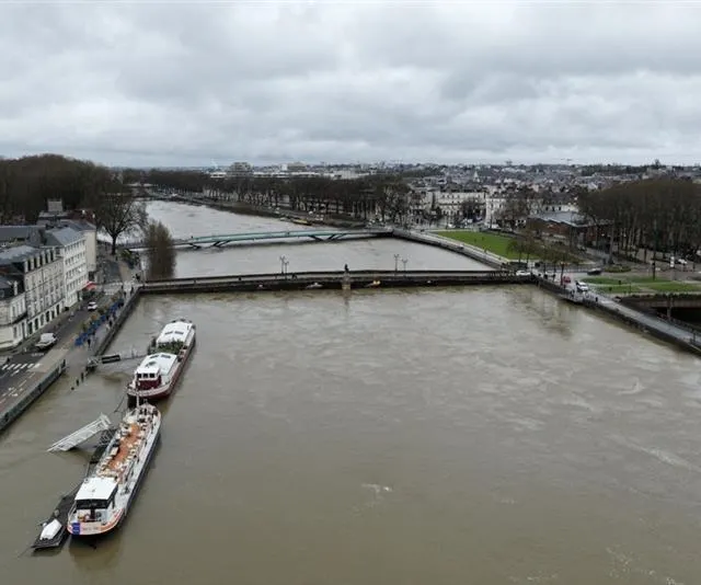 Angers, mercredi 18 février 2026. La Maine devrait dépasser les 6 m, ce mercredi 18 février 2026. CO - Josselin CLAIR photo angers, mercredi 18 février 2026. la maine devrait dépasser les 6 m, ce mercredi 18 février 2026. © co - josselin clair