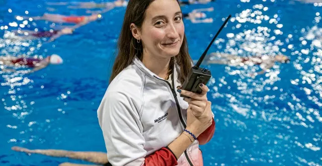 photo  océane capparos a remplacé à la rentrée dernière marie nédelec au poste de référente du centre national d’accès au haut niveau (cnahn) au club de léo lagrange natation artistique.  &copy;  baptiste mura 