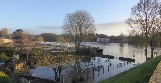 photo  une crue à près de 6,50 m ce 18 février à 18 h dans la commune de grez-neuville  &copy;  co 