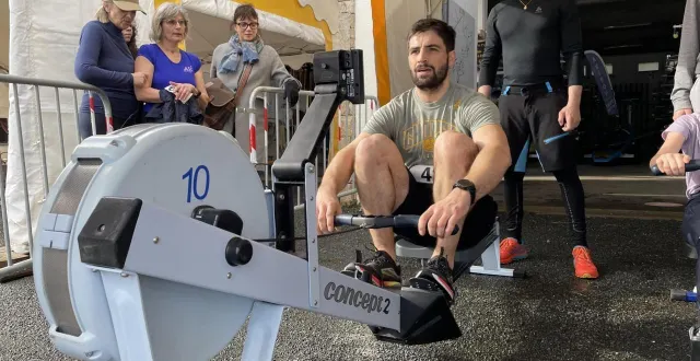 photo  après la course à pied nature, les participants devront boucler un kilomètre à la rame sur les ergomètres.  &copy;  co - victor boutonnat 