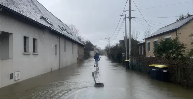 photo  une nouvelle route inondée, ce jeudi 19 février, en maine-et-loire.  &copy;  ouest-france 