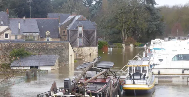 photo  grez-neuville, jeudi 19 février 2026. la crêperie la batelière est désormais inondée  &copy;  co 
