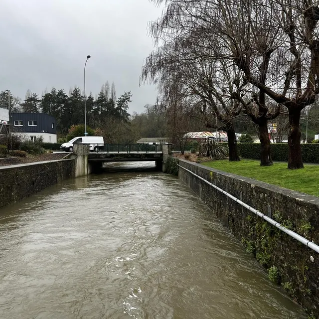 photo la rivière de la soulles à coutances (manche), ce jeudi 19 février 2026.  ©  ouest-france