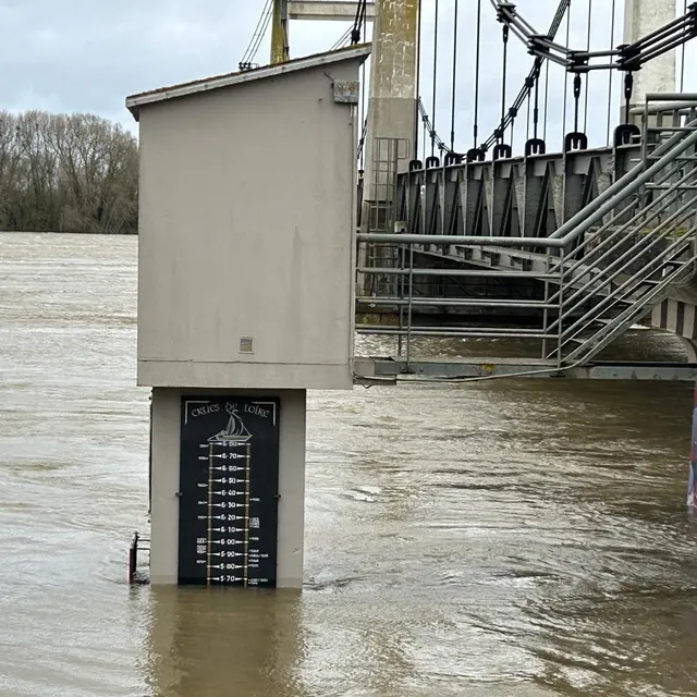 À la station de Montjean-sur-Loire, la Loire a été mesurée à 5,67 mètres ce jeudi 19 février. Ouest-France photo à la station de montjean-sur-loire, la loire a été mesurée à 5,67 mètres ce jeudi 19 février. © ouest-france