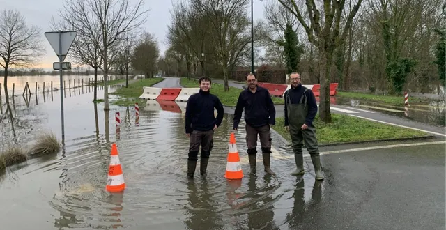 photo  hier matin, la route départementale 107 était inondée.  &copy;  co 