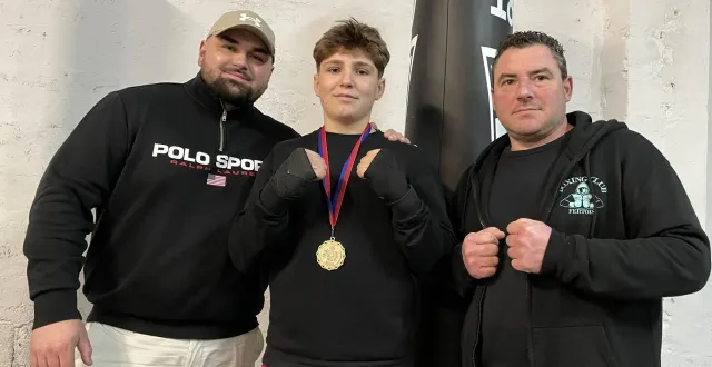 photo  la ferté-bernard, mardi 17 février 2026. à 13 ans, marlon poussin a été sacré champion de france de boxe.  &copy;  le maine libre 