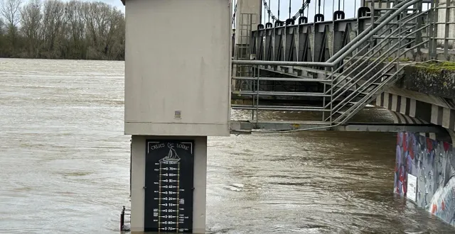 photo  à la station de montjean-sur-loire, la loire a été mesurée à 5,73 mètres ce vendredi 20 février.  &copy;  ouest-france 