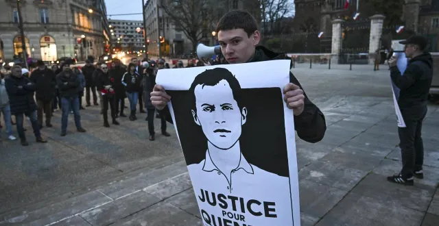 photo  au mans, un hommage a été rendu à quentin deranque par un groupe d’extrême droite.  &copy;  ml - denis lambert 