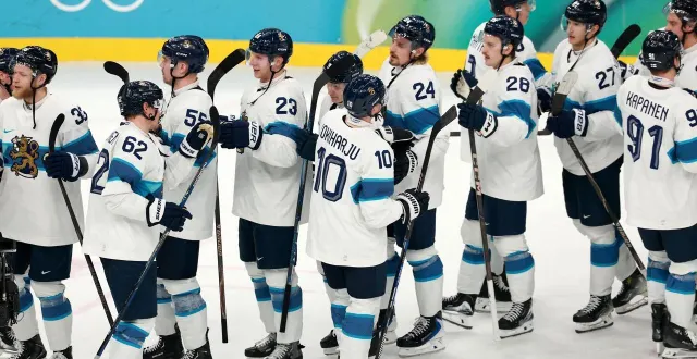 photo  la finlande a pris la troisième place du tournoi de hockey sur glace des jo 2026 de milan-cortina.  &copy;  elsa / getty images via afp 