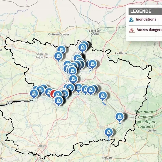 Les routes coupées à la circulation en Maine-et-Loire sont recensées sur le site inforoutes49, du conseil départemental. CAPTURE D’ECRAN INFOROUTES49 photo les routes coupées à la circulation en maine-et-loire sont recensées sur le site inforoutes49, du conseil départemental. © capture d’ecran inforoutes49
