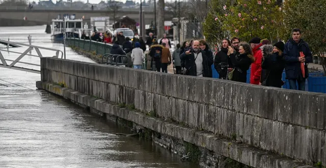 photo  angers, le 19 février 2026. à la station de basse chaîne, 6,13 mètres ont été mesurés ce dimanche avant 9 heures.  &copy;  co - laurent combet 