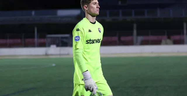 photo  ancien gardien de la réserve du sm caen, lucas vovard a signé des débuts prometteurs avec l’us alençon, n’encaissant pas de but contre guingamp, ce samedi 21 février.  &copy;  marc olejnik 