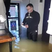 photo  arnaud menager, 45 ans, est dans son restaurant inondé, à angers (maine-et-loire). 