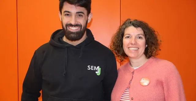 photo  amaury vrignaud, professeur de judo au club du sud-est manceau judo jujitsu, et sophie liger, chargée de communication de solidarité femmes 72, annoncent le stage  &copy;  ouest-france 