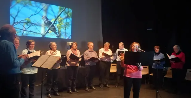 photo  dirigée par pierre maucourt, chor’al mans a fait vibrer le cœur des habitants.  &copy;  ouest-france 