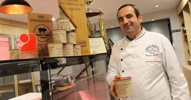 photo  la boucherie-charcuterie de laurent et béatrice berthier, située à chantenay-villedieu, a obtenu une médaille de bronze dans la catégorie rillettes pur porc supérieures.  &copy;  archives ouest-france 