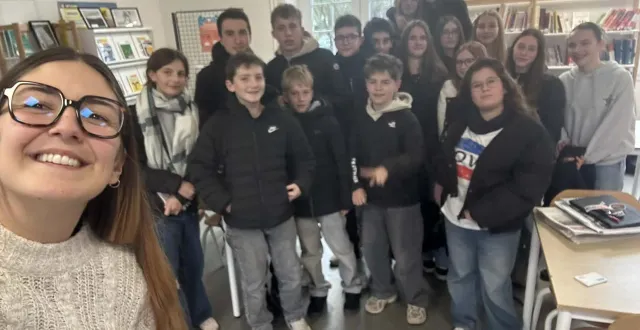 photo  une session de deux heures s’est tenue entre des élèves de 4e du collège saint jean-baptiste-de-la-salle à teloché et la journaliste du maine libre laura chèze.  &copy;  le maine libre 