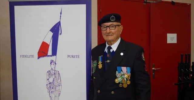 photo  à bientôt 90 ans, claude colin préside toujours l’amicale des porte-drapeaux de la sarthe.   &copy;  le maine libre 