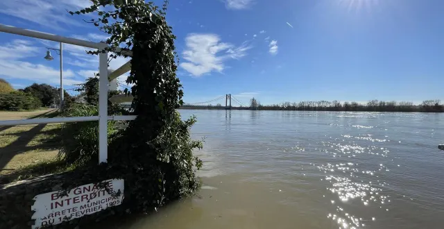 photo  à ancenis, la décrue de la loire se fait un sous un ciel radieux ce mardi 24 février.  &copy;  ouest-france 