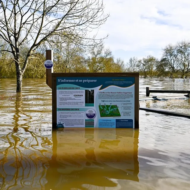 Par endroits, l’eau est encore particulièrement haute. Franck Dubray / Ouest France photo par endroits, l’eau est encore particulièrement haute. © franck dubray / ouest france