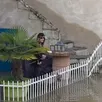 photo un habitant de béhuard pêche depuis sa terrasse, durant les inondations en maine-et-loire. la vidéo est devenue virale sur le réseau social instagram.
