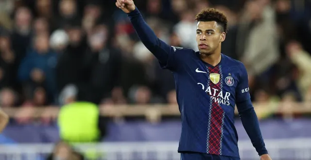 photo  désiré doué, double buteur à l’aller, devrait être titulaire pour psg - monaco en ligue des champions. découvrez les compos probables.  &copy;  valery hache / afp 